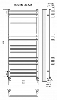 Полотенцесушитель Нойс П18 500х1200Terminus