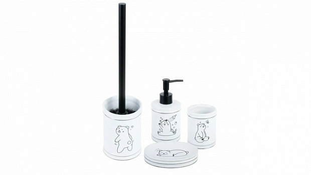 Мыльница Fixsen Teddy FX-600-4 Белая Черная