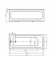 Акриловая ванна Aquatek Eco-friendly Мия 170x70 MIY170-0000004 без панелей, каркаса и слив-перелива