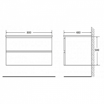 Тумба под раковину BelBagno Luce 80 LUCE-800-2C-SO-PT подвесная Stone