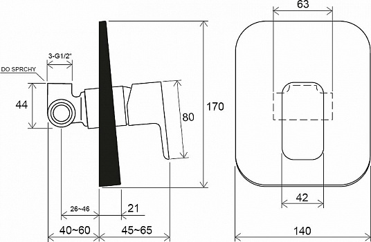Смеситель для душа Ravak 10° Free-TD F 062.00 X070135 Хром