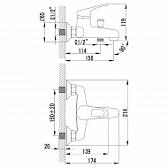 Смеситель для ванны Lemark Omega LM3102C Хром