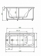 Акриловая ванна Aquatek Альфа 140x70 ALF140-0000024 без гидромассажа с фронтальной панелью с каркасом (разборный) со слив-переливом (справа)