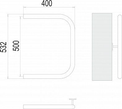 Полотенцесушитель П-образный 1"  500х400Terminus