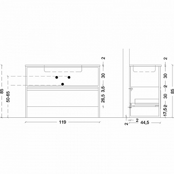 Тумба Boheme Armadi Art Loft 120 894-120-A подвесная Антрацит