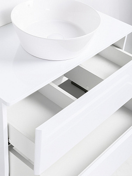 Тумба с раковиной Orange Otto 75 Ot-75TuMDF+B08-360W подвесная Белый глянец