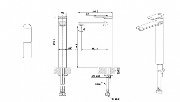 Смеситель для раковины Bravat Eddie F1369402BW-A9-ENG Черный матовый