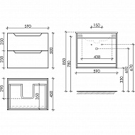 Тумба под раковину Sancos Norma 2.0 60 NR2.060W подвесная Белый глянец