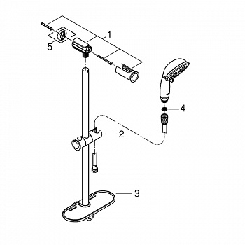Душевой гарнитур Grohe Tempesta Rustic 100 26086001 Хром