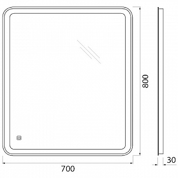 Зеркало BelBagno SPC-MAR-700-800-LED-TCH с подсветкой с сенсорным выключателем
