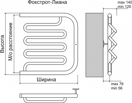 Полотенцесушитель Фокстрот-Лиана (1")  600х500Terminus