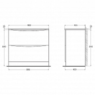 Тумба под раковину BelBagno 90 ACQUA-900-2C-PIA-BL Bianco Lucido