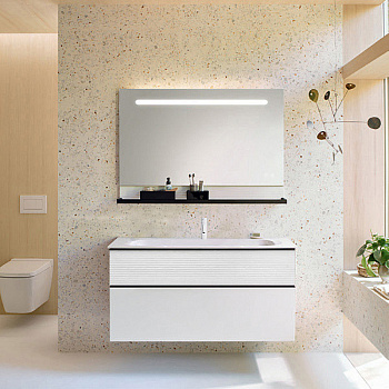 Тумба с раковиной Burgbad Fiumo 120 SFXN122F3956FOT2G0200C0001*1 подвесная Белая глянцевая
