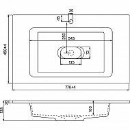 Тумба с раковиной Iddis Esper 80 ESP80W0i95K подвесная Белая