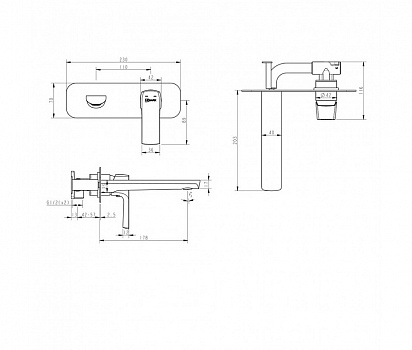 Смеситель для раковины Lemark Ursus LM7226BL Черный
