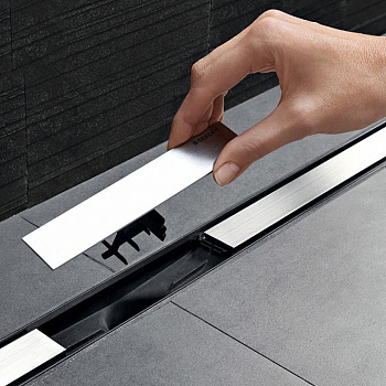 154.451.00.1 Дренажный канал Geberit CleanLine20: L=30-130см, чёрная нержавейка/нержавейка