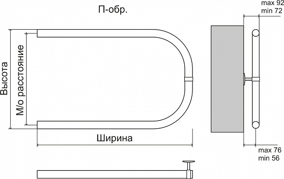 Эконом П-обр AISI 32х2 320х500 Полотенцесушитель  TERMINUS