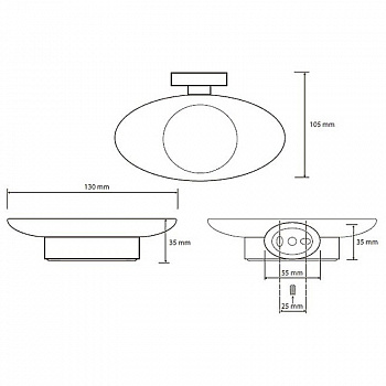 Мыльница Bemeta Oval 118408021 Хром