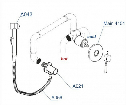 Гигиенический душ со смесителем WasserKRAFT Main A14156 Хром