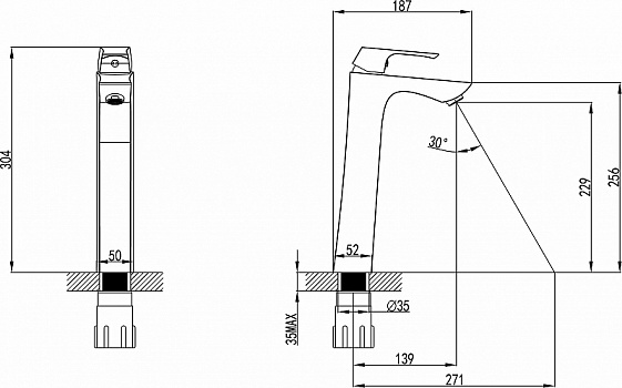 Смеситель для раковины Lemark Unit LM4509C Хром