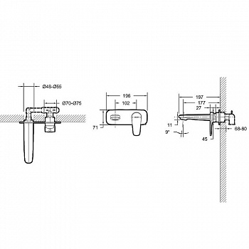 Смеситель для раковины Bravat Source P8173218BW-ENG Черный матовый