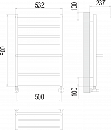 Анкона П8 500х800 Полотенцесушитель  TERMINUS