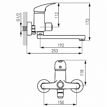 Смеситель для ванны Ferro Ferro One BFO33A Хром