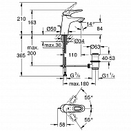 Смеситель для раковины Grohe Eurostyle 33558 Хром