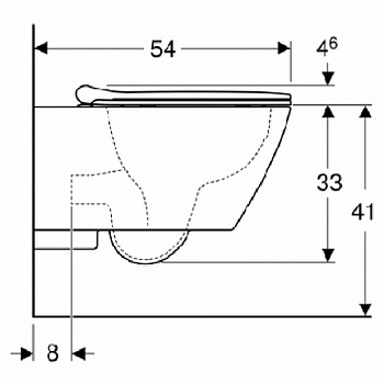 Унитаз Geberit Smyle Square 500.683.01.1 подвесной с сиденьем Микролифт