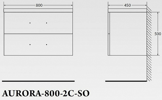 Тумба под раковину BelBagno Aurora 80 AURORA-800-2C-SO-RT подвесная Rovere Tabacco