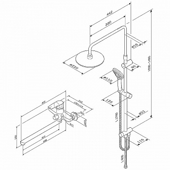 Душевая система AM.PM Gem F40890A94 Хром