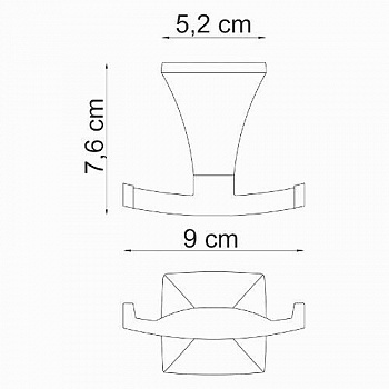 Двойной крючок WasserKRAFT Wern K-2523D Хром