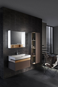 Зеркало Jacob Delafon Terrace 80 EB1181-NF с подсветкой Белое Древесное с сенсорным выключателем