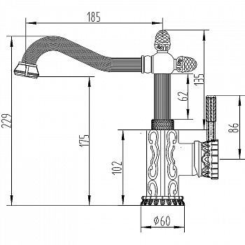 Смеситель для раковины ZorG Antic A 125 U-BR Бронза