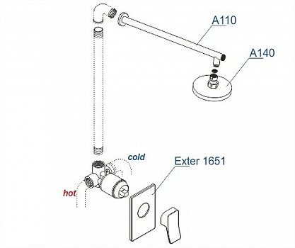 Душевая система WasserKRAFT Exter A12610 Светлая бронза