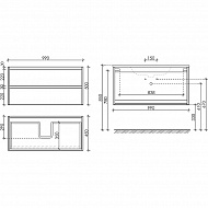 Тумба под раковину Sancos Libra 100 LB100W подвесная Белый глянец