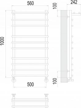 Полотенцесушитель Ватра с/п П10 500х1000Terminus