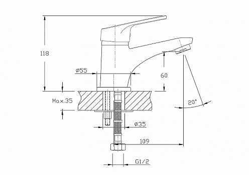Смеситель для раковины Haiba HB1016 Хром