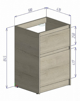 Тумба под раковину BelBagno Kraft 120 KRAFT-LVD-580/1200-2C-PIA-RNN Rovere Nebrasca Nature