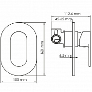 Смеситель для душа WasserKRAFT Elbе 7451 Черный матовый Хром