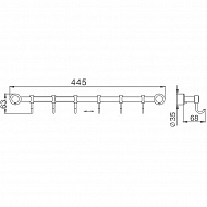 Вешалка для полотенец Haiba HB205-6 Хром