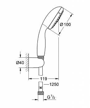 Душевой гарнитур Grohe Tempesta New 27799001 Хром
