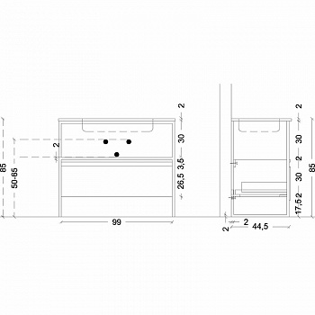Тумба Boheme Armadi Art Loft 100 894-100-L подвесная Light Wood