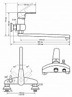 Смеситель для ванны Viko V-4315 универсальный Хром