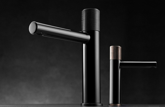 Смеситель для раковины Bronze de Luxe Avantgarde 2010MH Черный Розовое золото