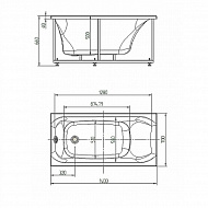 Акриловая ванна Aquatek Альфа 140х70 ALF140-0000023 без гидромассажа без панелей с каркасом (разборный) со слив-переливом