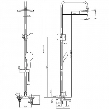 Душевая система Aquanet Passion R3 AF300-72-R-B 261838 Черная матовая