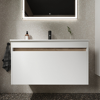 Тумба под раковину Sancos Smart 90 SM90W подвесная Белый глянец