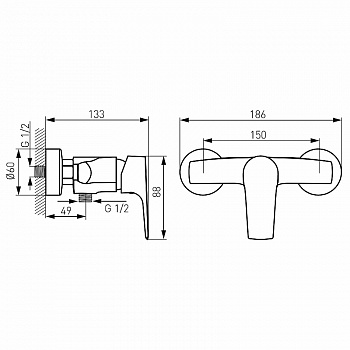 Смеситель для душа Ferro Tiga Verdeline BTG7VL Хром