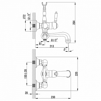 Смеситель для ванны Lemark Villa LM4812B Бронза